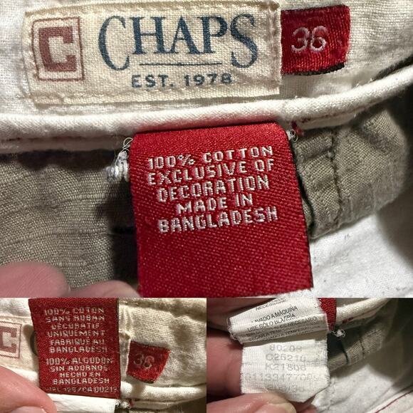 Bundle Of 2 Pair Men’s Cargo Casual Shorts Wrangler Denim Chaps Khaki 36 - Picture 12 of 12